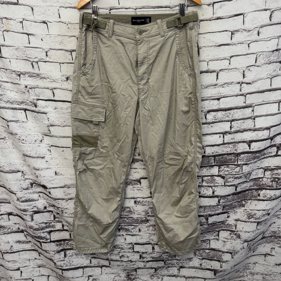 Abercrombie & Fitch Cargo Parachute Pants SZ 32 NEW - Picture 1 of 5